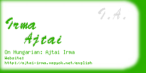 irma ajtai business card